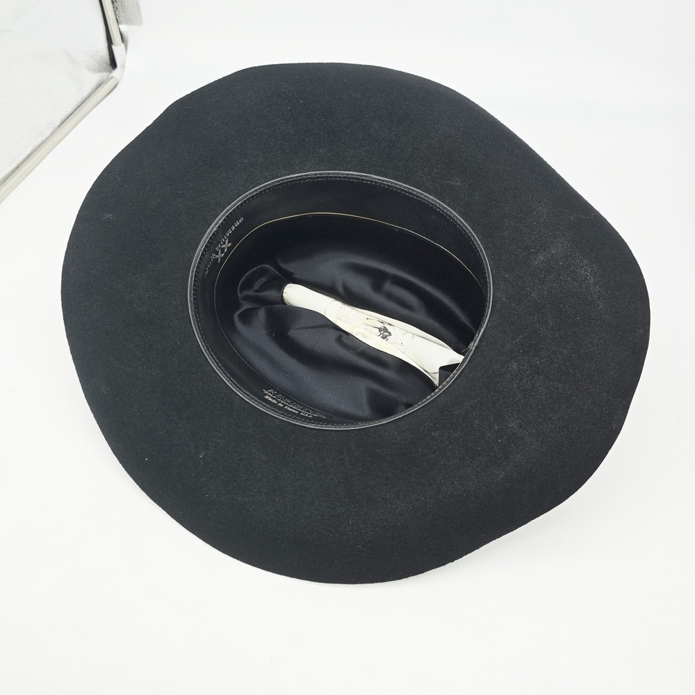 Resistol Cowboy Hat Size 7 1/2 Western XX Premium Wool Black Self Conforming - Picture 7 of 11